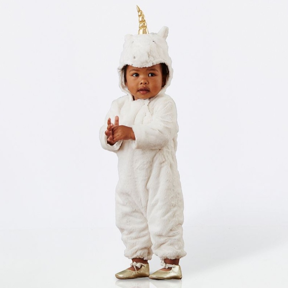 Pottery Barn Kids White and Gold Unicorn Costume